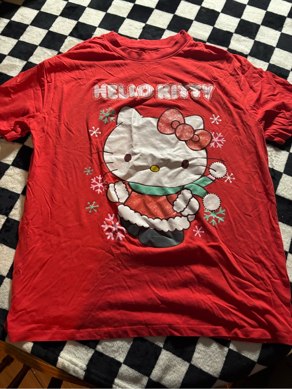 Size medium red Christmas hello kitty tshirt